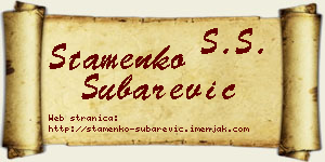 Stamenko Šubarević vizit kartica